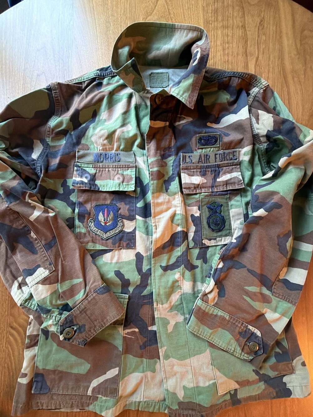 US Military US Air Force Woodland Camo BDU Jacket Size Medium Regular